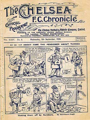 programme cover for Chelsea v Bradford Park Avenue, Wednesday, 5th Sep 1928