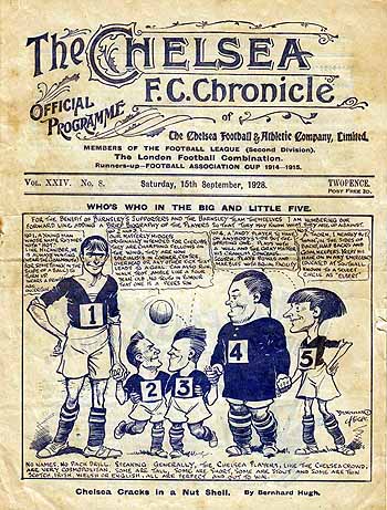programme cover for Chelsea v Barnsley, 15th Sep 1928