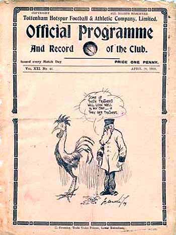 programme cover for Tottenham Hotspur v Chelsea, 20th Apr 1929