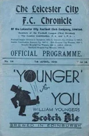 programme cover for Leicester City v Chelsea, Tuesday, 7th Apr 1931
