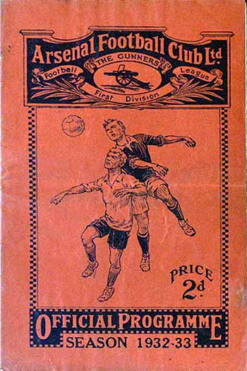 programme cover for Arsenal v Chelsea, 10th Dec 1932