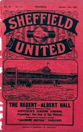 programme cover for Sheffield United v Chelsea, Saturday, 21st Jan 1933