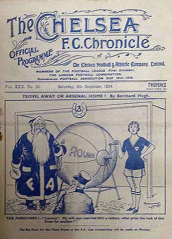 programme cover for Chelsea v Liverpool, 8th Dec 1934