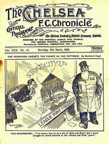 programme cover for Chelsea v Leeds United, 16th Mar 1935