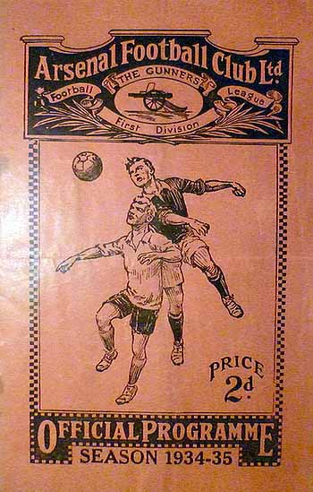 programme cover for Arsenal v Chelsea, Saturday, 6th Apr 1935
