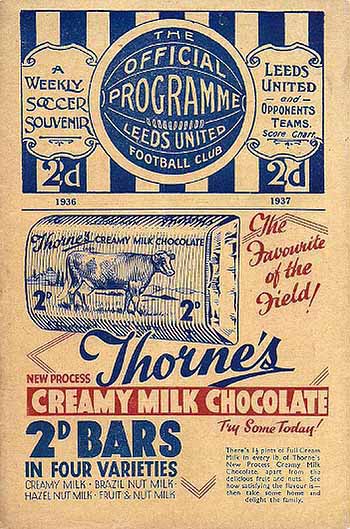 programme cover for Leeds United v Chelsea, 29th Aug 1936