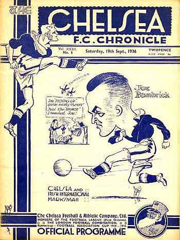 programme cover for Chelsea v West Bromwich Albion, 19th Sep 1936