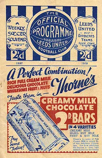 programme cover for Leeds United v Chelsea, 1st Sep 1937