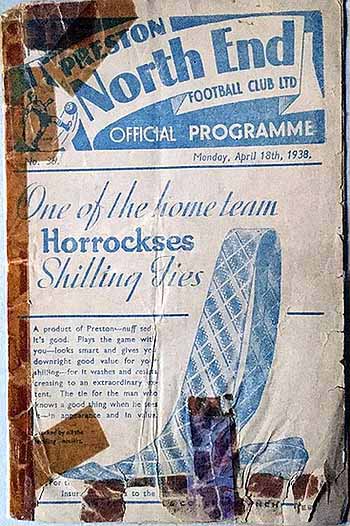 programme cover for Preston North End v Chelsea, 18th Apr 1938
