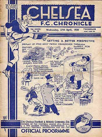 programme cover for Chelsea v Charlton Athletic, 27th Apr 1938