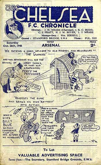 programme cover for Chelsea v Arsenal, 26th Oct 1946