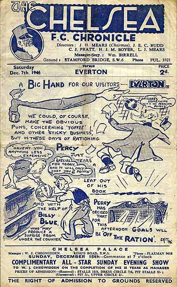 programme cover for Chelsea v Everton, 7th Dec 1946