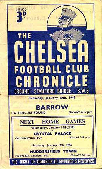 programme cover for Chelsea v Barrow, 10th Jan 1948