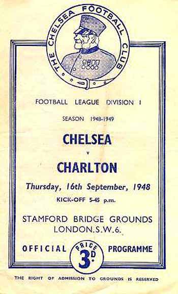 programme cover for Chelsea v Charlton Athletic, 16th Sep 1948