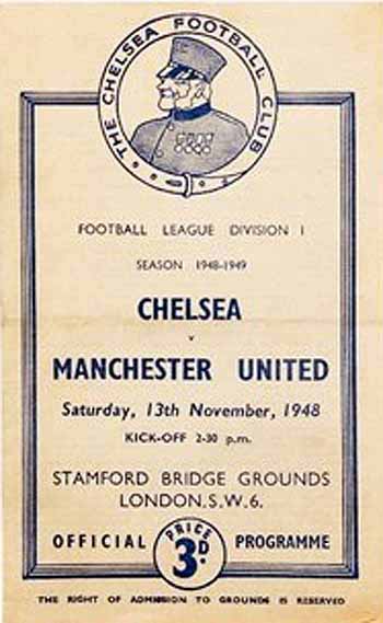 programme cover for Chelsea v Manchester United, 13th Nov 1948