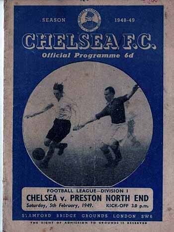 programme cover for Chelsea v Preston North End, 5th Feb 1949