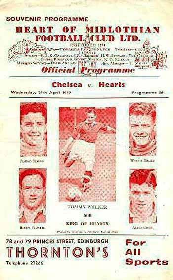 programme cover for Heart Of Midlothian v Chelsea, 27th Apr 1949