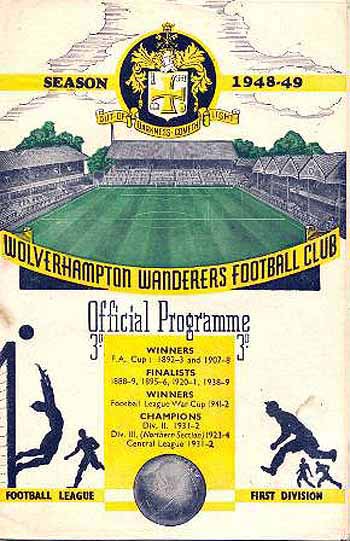 programme cover for Wolverhampton Wanderers v Chelsea, 7th May 1949