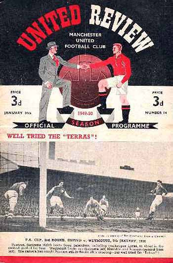 programme cover for Manchester United v Chelsea, 14th Jan 1950