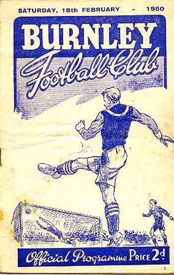 programme cover for Burnley v Chelsea, 18th Feb 1950