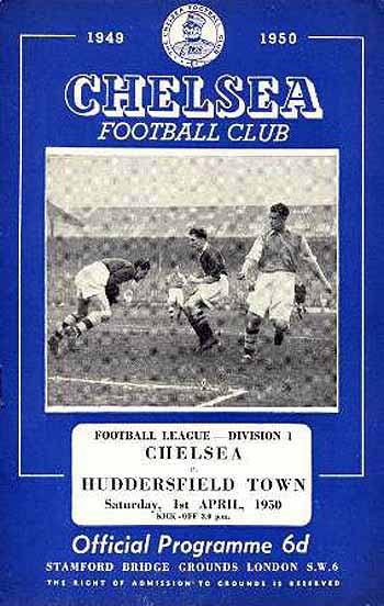 programme cover for Chelsea v Huddersfield Town, 1st Apr 1950
