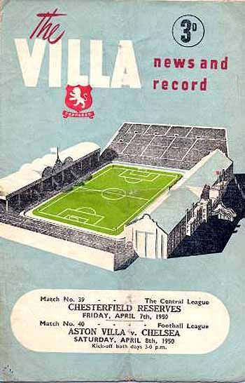 programme cover for Aston Villa v Chelsea, 8th Apr 1950