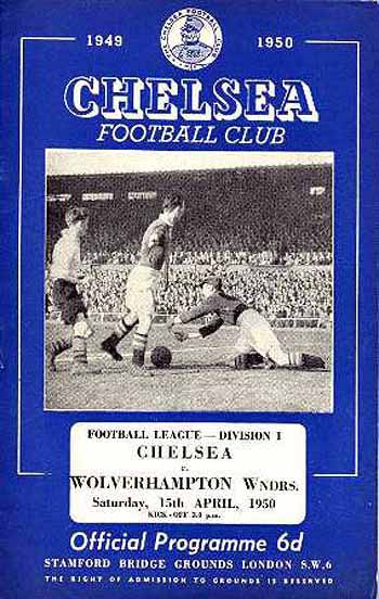 programme cover for Chelsea v Wolverhampton Wanderers, 15th Apr 1950