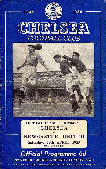 programme cover for Chelsea v Newcastle United, 29th Apr 1950