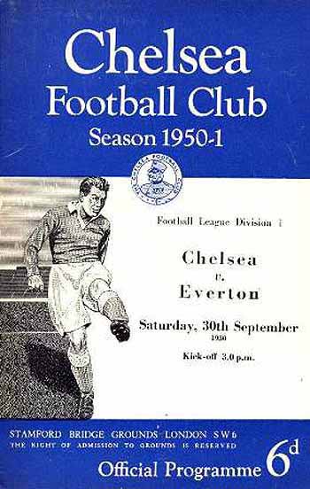 programme cover for Chelsea v Everton, 30th Sep 1950