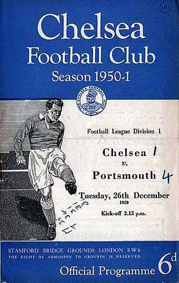 programme cover for Chelsea v Portsmouth, 26th Dec 1950