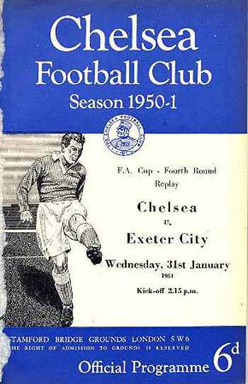programme cover for Chelsea v Exeter City, 31st Jan 1951