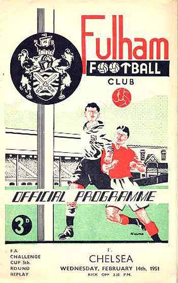 programme cover for Fulham v Chelsea, 14th Feb 1951