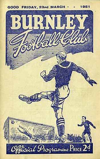 programme cover for Burnley v Chelsea, 23rd Mar 1951