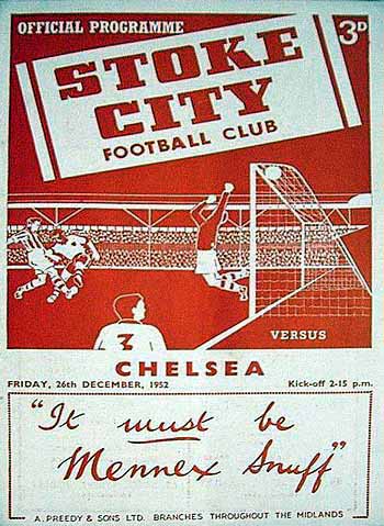 programme cover for Stoke City v Chelsea, 26th Dec 1952