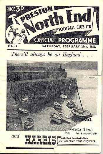 programme cover for Preston North End v Chelsea, 28th Feb 1953