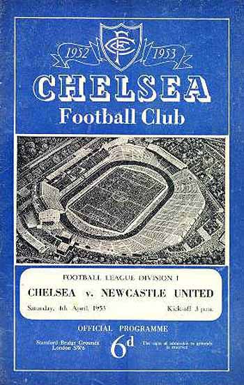 programme cover for Chelsea v Newcastle United, 4th Apr 1953