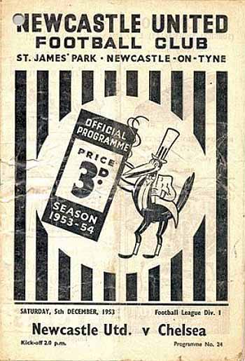 programme cover for Newcastle United v Chelsea, 5th Dec 1953