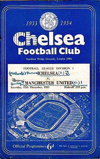 programme cover for Chelsea v Manchester United, 12th Dec 1953