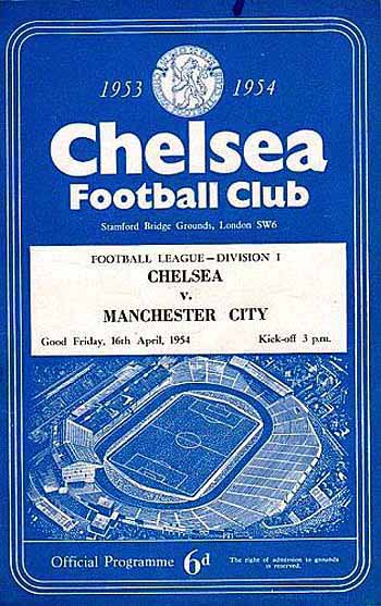 programme cover for Chelsea v Manchester City, 16th Apr 1954