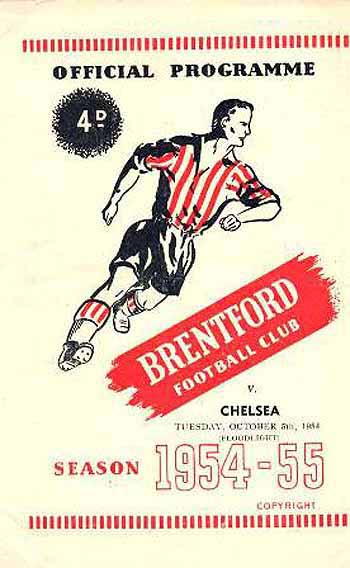 programme cover for Brentford v Chelsea, 5th Oct 1954