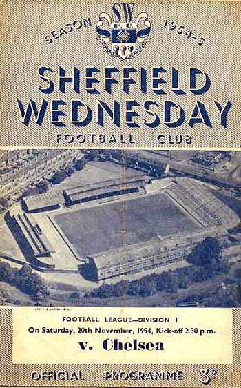 programme cover for Sheffield Wednesday v Chelsea, 20th Nov 1954