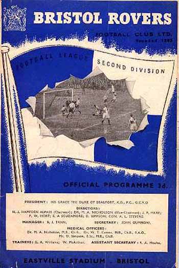 programme cover for Bristol Rovers v Chelsea, 29th Jan 1955