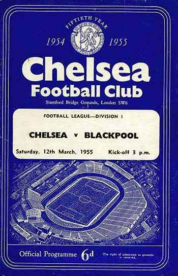 programme cover for Chelsea v Blackpool, 12th Mar 1955