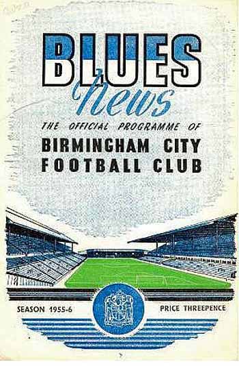 programme cover for Birmingham City v Chelsea, 5th Nov 1955