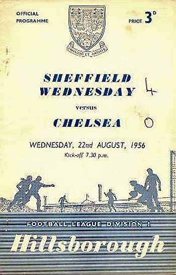 programme cover for Sheffield Wednesday v Chelsea, 22nd Aug 1956
