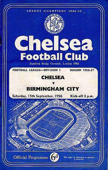programme cover for Chelsea v Birmingham City, 15th Sep 1956