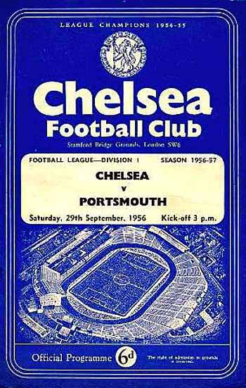 programme cover for Chelsea v Portsmouth, 29th Sep 1956