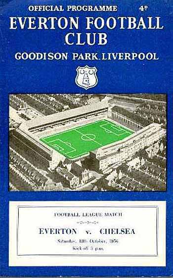 programme cover for Everton v Chelsea, 13th Oct 1956