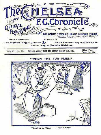 programme cover for Chelsea v Aston Villa, 22nd Jan 1910