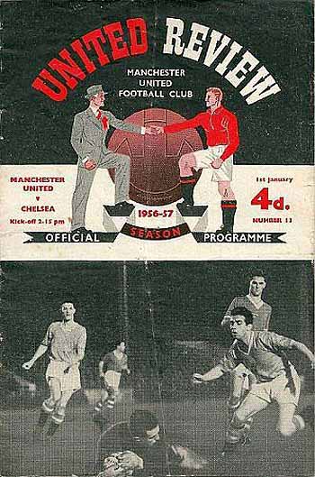 programme cover for Manchester United v Chelsea, 1st Jan 1957